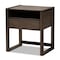 Baxton Studio Inicio Ash Brown Finished 1-Drawer Wood Nightstand 157-9080 - alternate 1